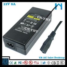 12V 8A AC DC ADAPTER(Power supply) with UL CE FCC GS SAA C-tick for mini refrigerator, Car refrigerator